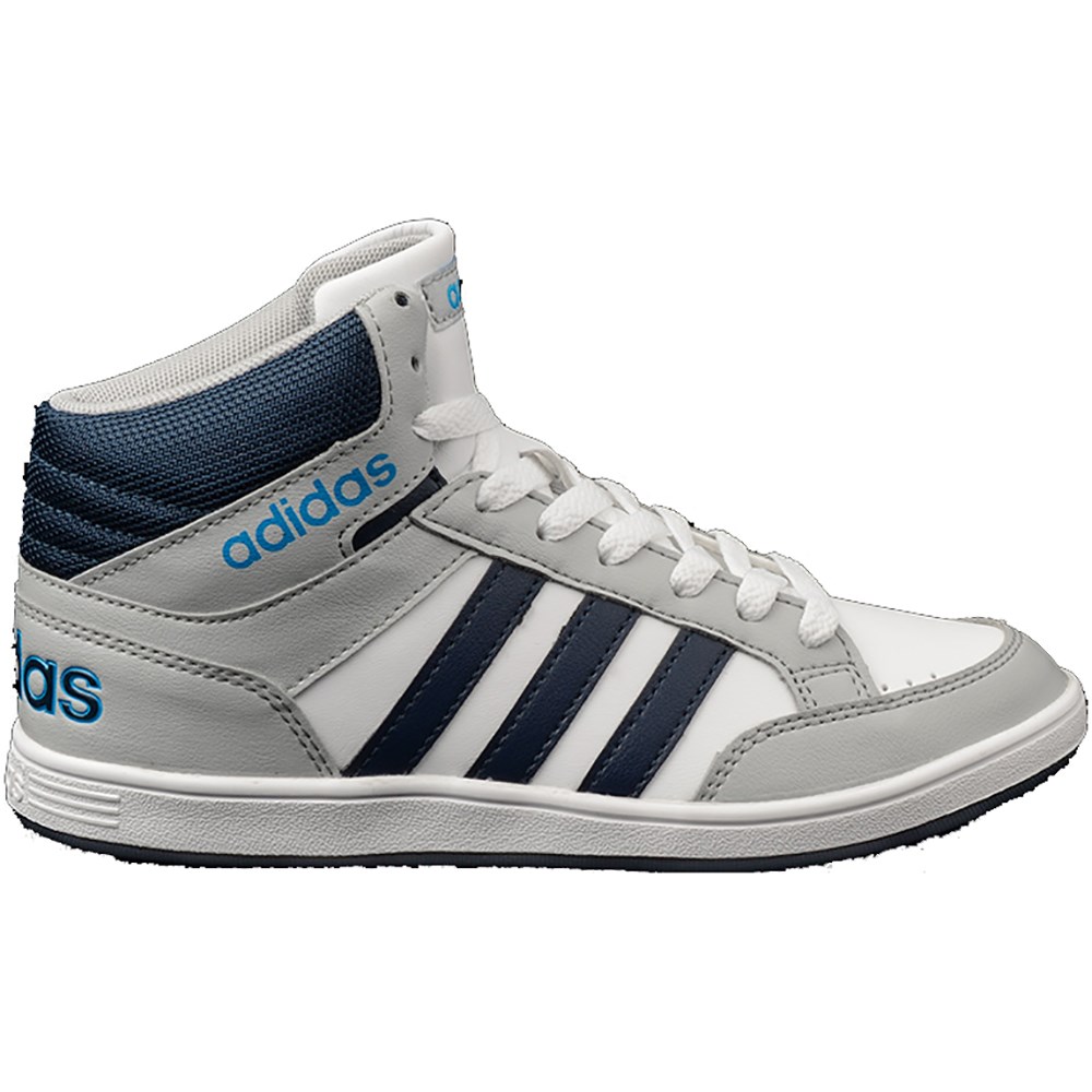 Shoes Universal Kids Adidas Hoops Mid K B74657 White,Grey,Navy blue | eBay